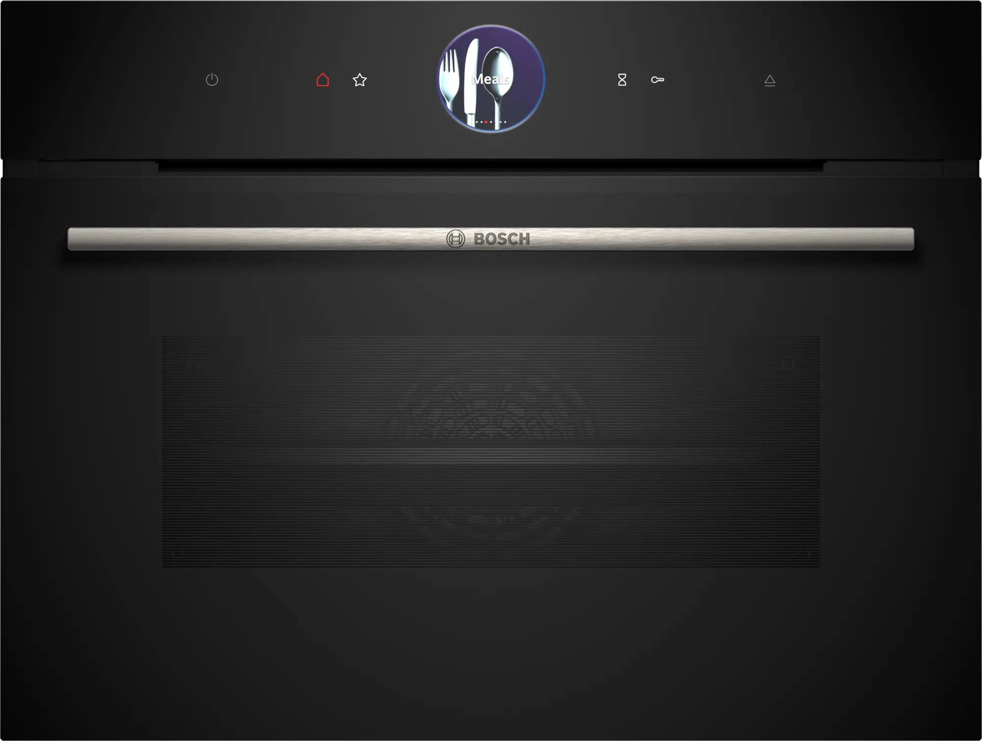 Horno compacto con vapor Bosch CSG7361B1, Serie 8, 47 litros, 21 funciones, EasyClean + Steam Clean, AirFry opcional, Home Connect, TFT táctil, negro