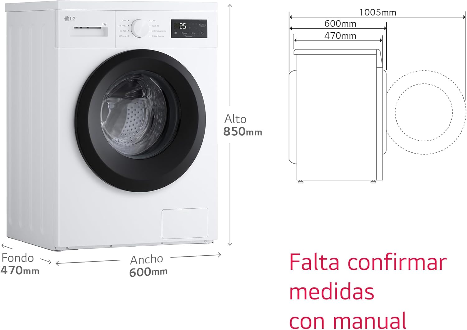 LVD. LG F4A10S8NWK 8K 1400R INV TAPA EXTRAIBLE