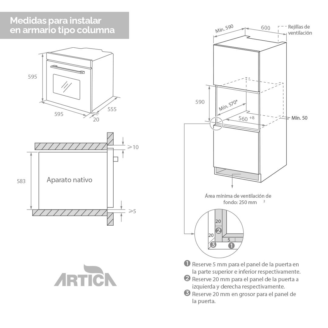 HORNO ARTICA AHB7008BK MF 70L DISP CRI.NEGRO
