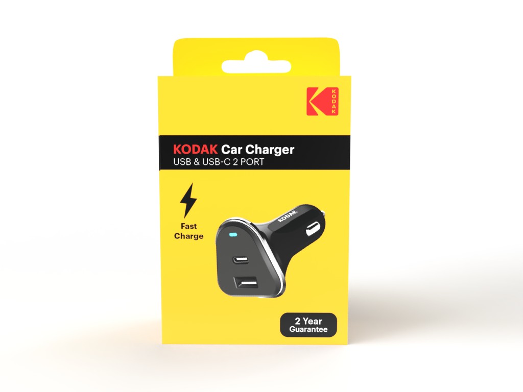CARGADOR KODAK COCHE 1XUSB A 1XUSB C 30W 1M