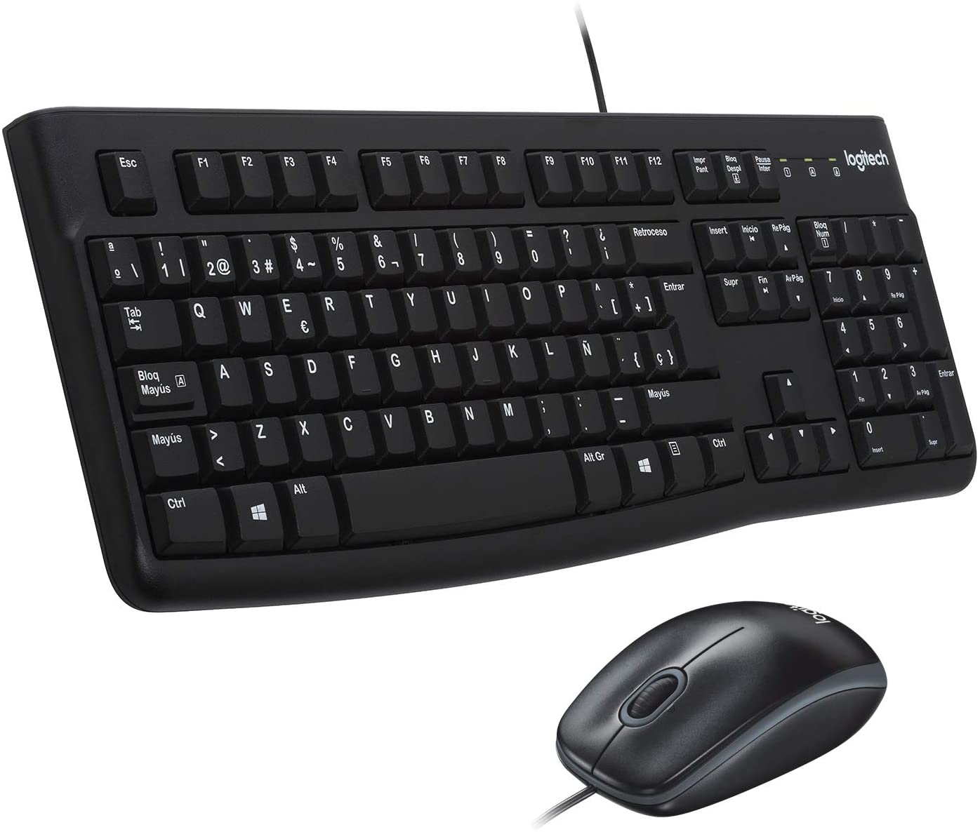 TECLADO+RATON LOGITECH MK120 CON CABLE USB