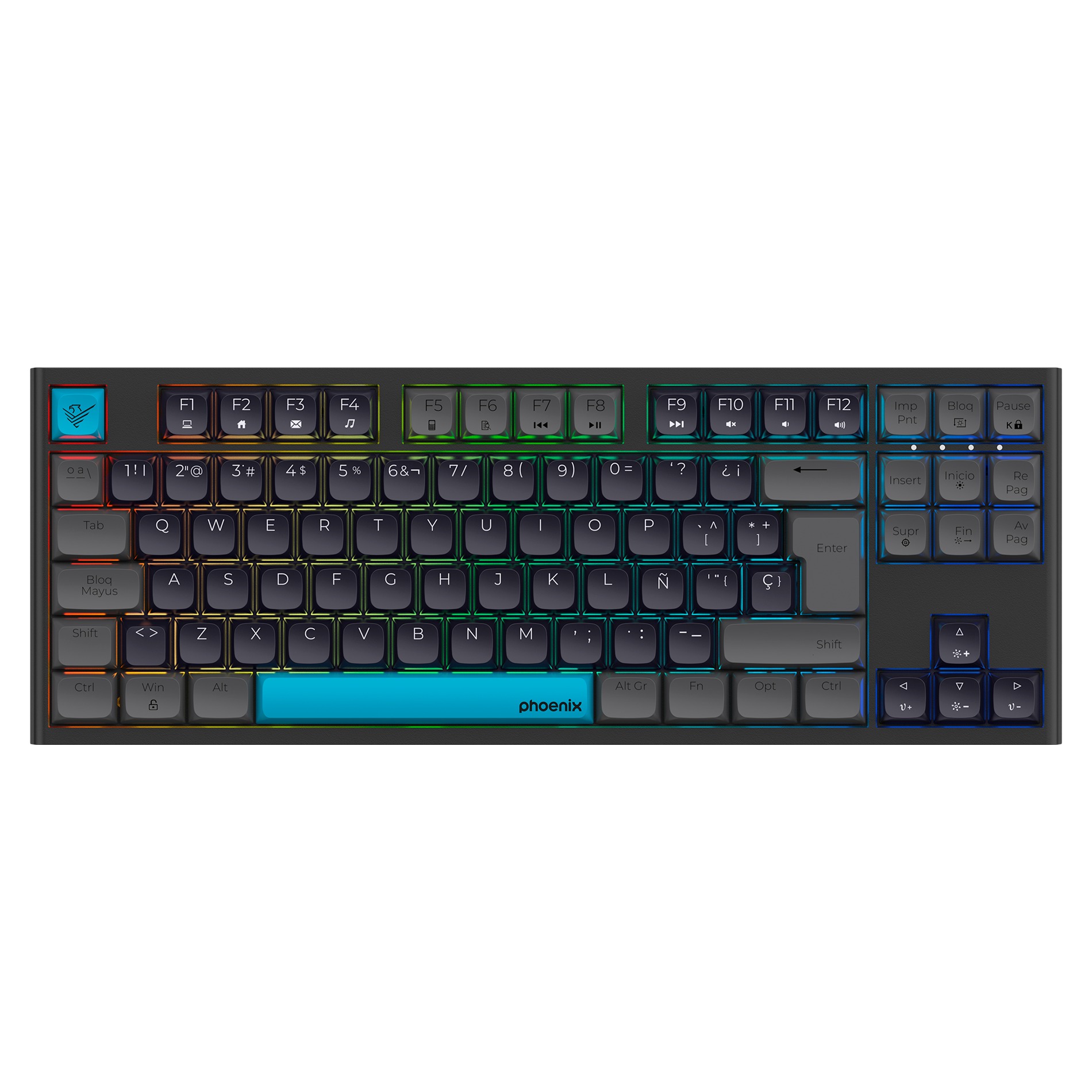 TECLADO PHOENIX ROYAL TKL MECANICO GAMING NEGRO