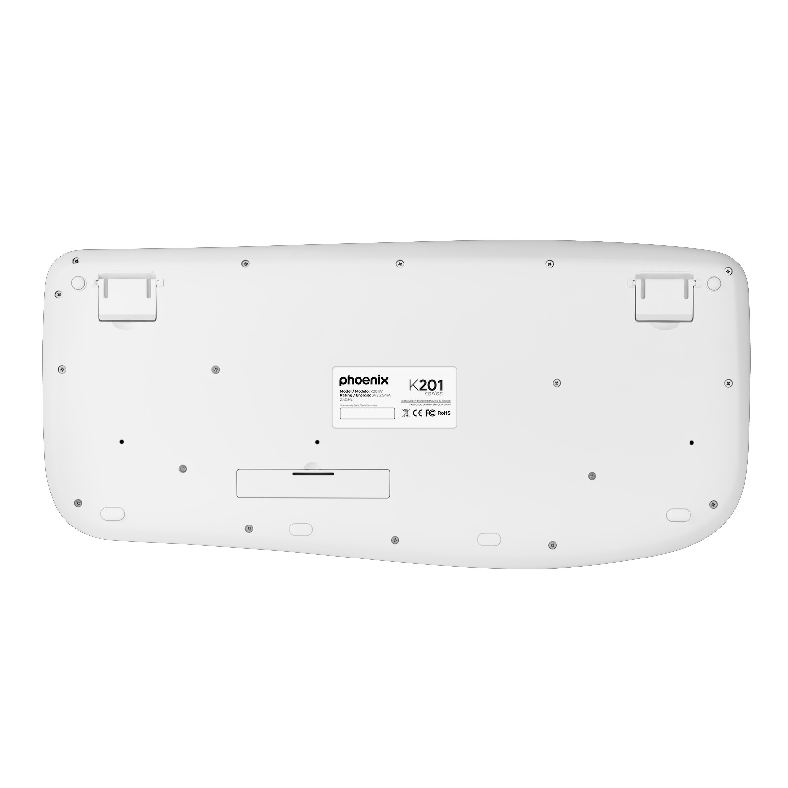 TECLADO PHOENIX K201 ERGONOMICO INALAMBRICO BLANCO