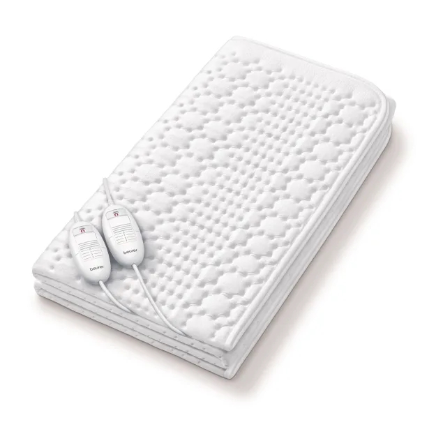 Calientacamas eléctrico doble Beurer TS 26 XXL, 150 x 140 cm, 2 zonas, 3 niveles, lavable, blanco