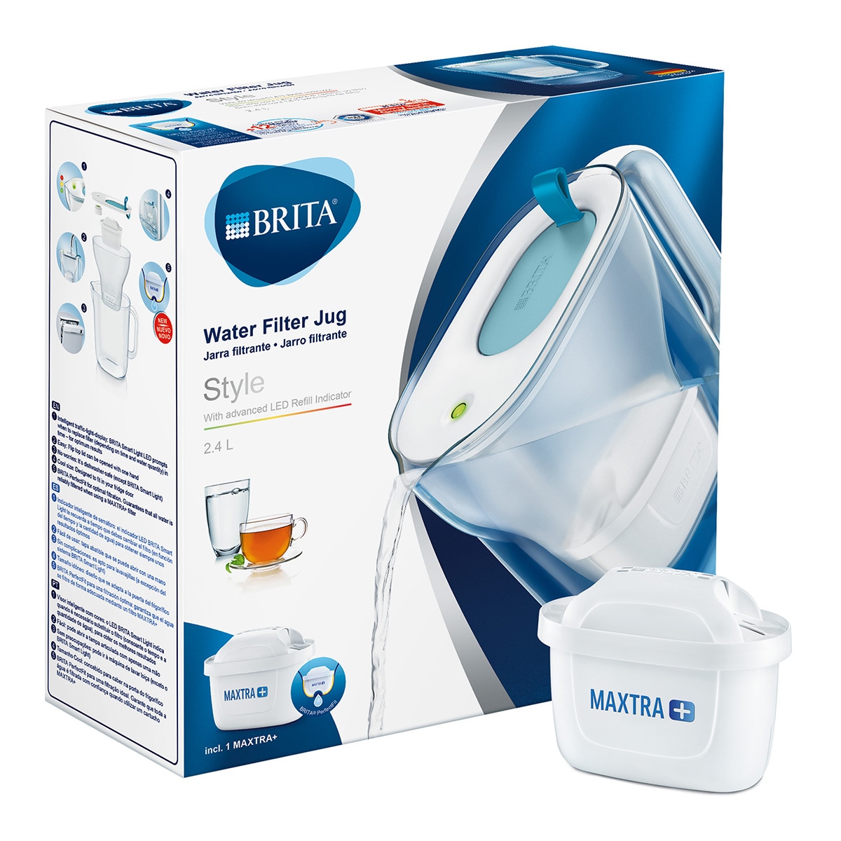 JARRA BRITA STYLE AZUL 2,4L 1 FILTRO MAXTRAPRO