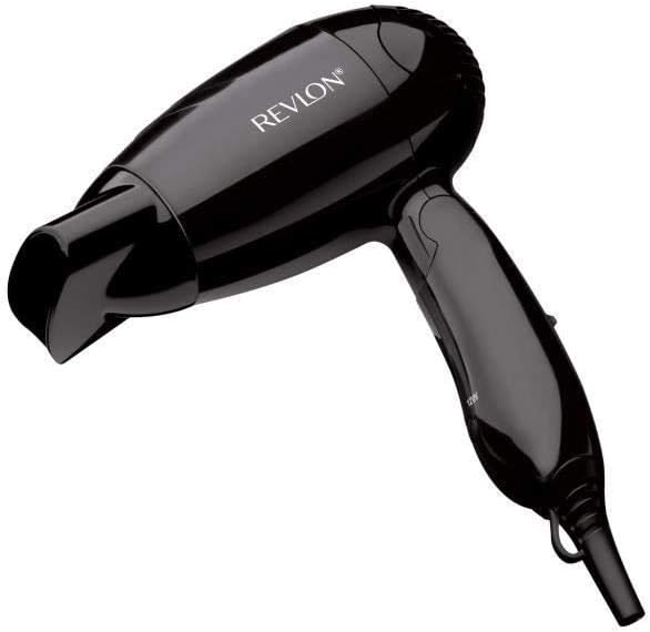 Secador de pelo Revlon plegable RVDR5305E, secador de viaje, 1200W, 2 temperaturas, 2 velocidades, negro