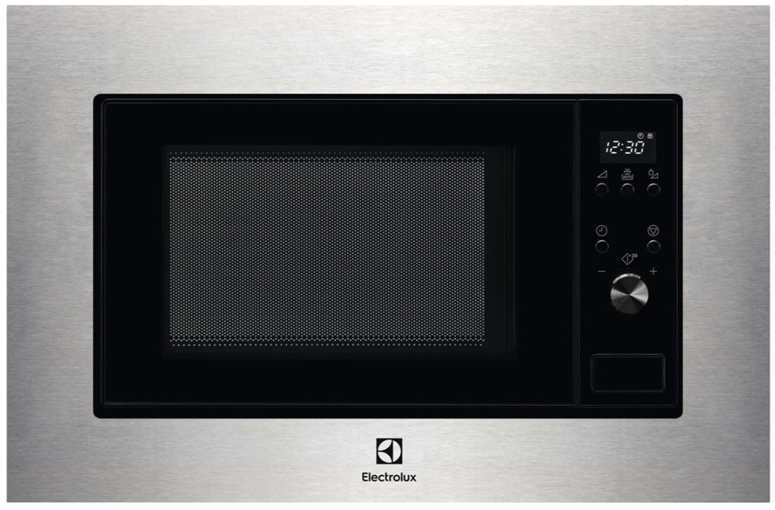 Microondas integrable Electrolux EMS2203MMX, 20 litros, 700W, 5 niveles potencia, con marco, display LED, inox antihuellas