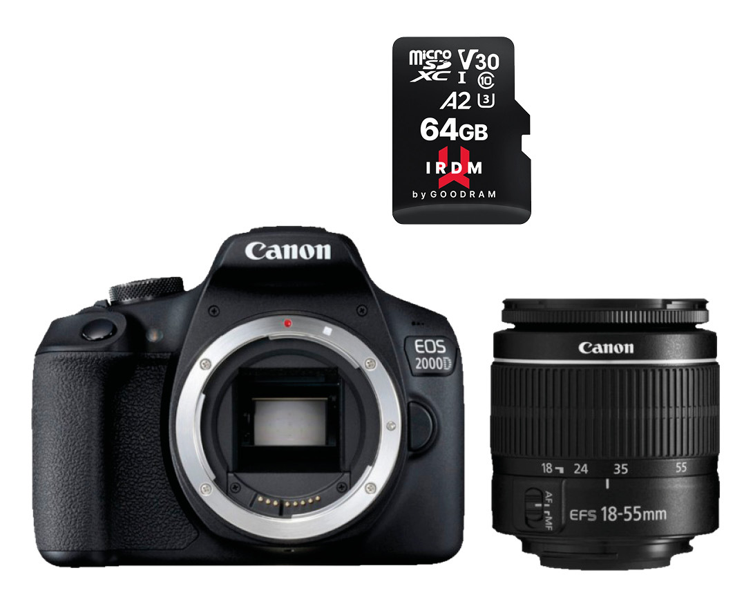 CAMARA CANON EOS 2000D+18 55 DC III + MSD 64GB