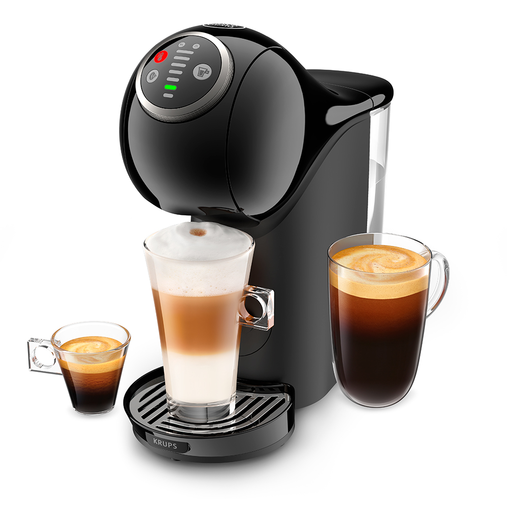 Cafetera de cápsulas Krups KP3408, Dolce Gusto Genio S Plus, hasta 15 bares, 1500W, capacidad 0.8 litros, negro
