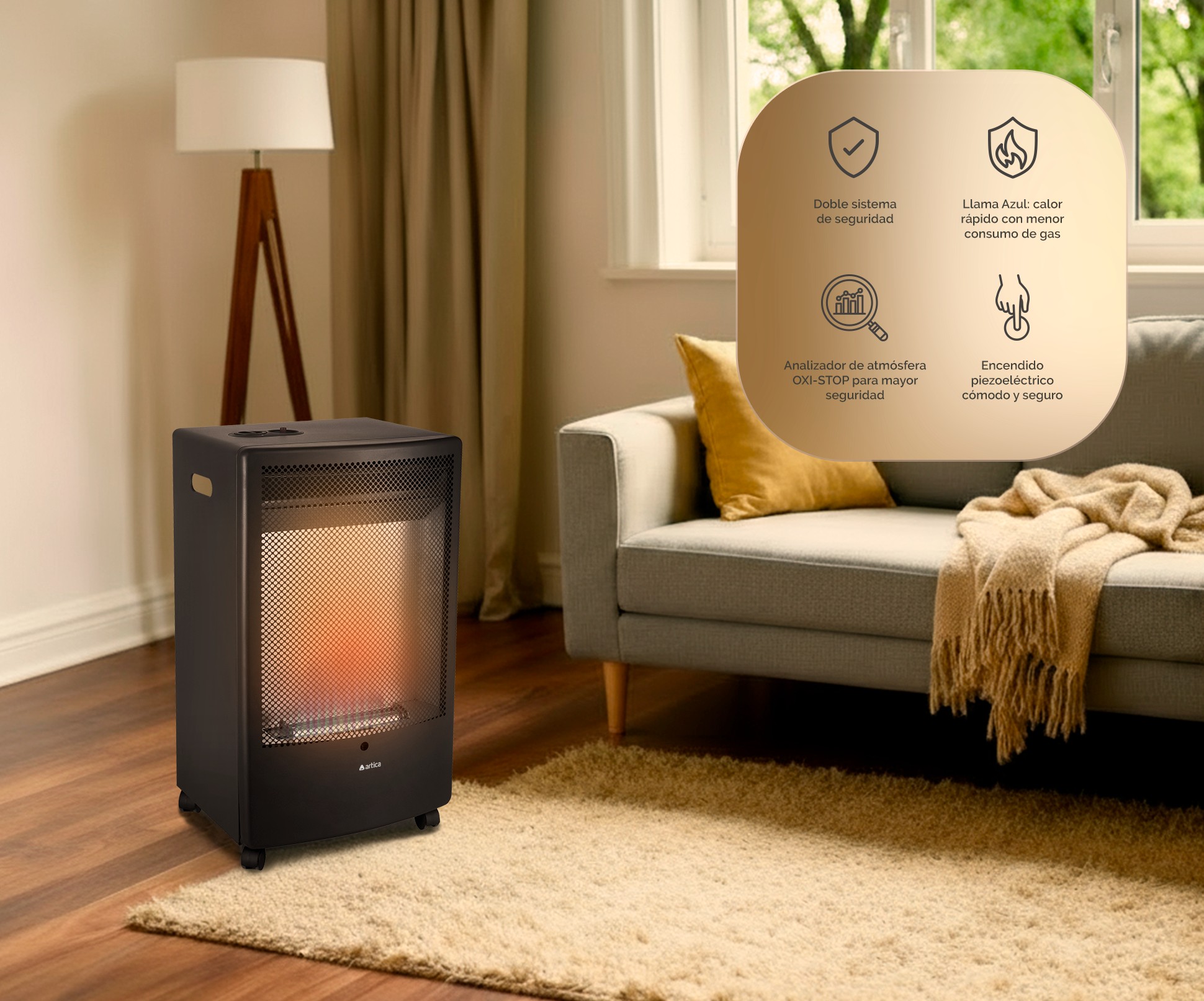 ESTUFA GAS ARTICA AEA2300 LLAMA AZUL 2300KW