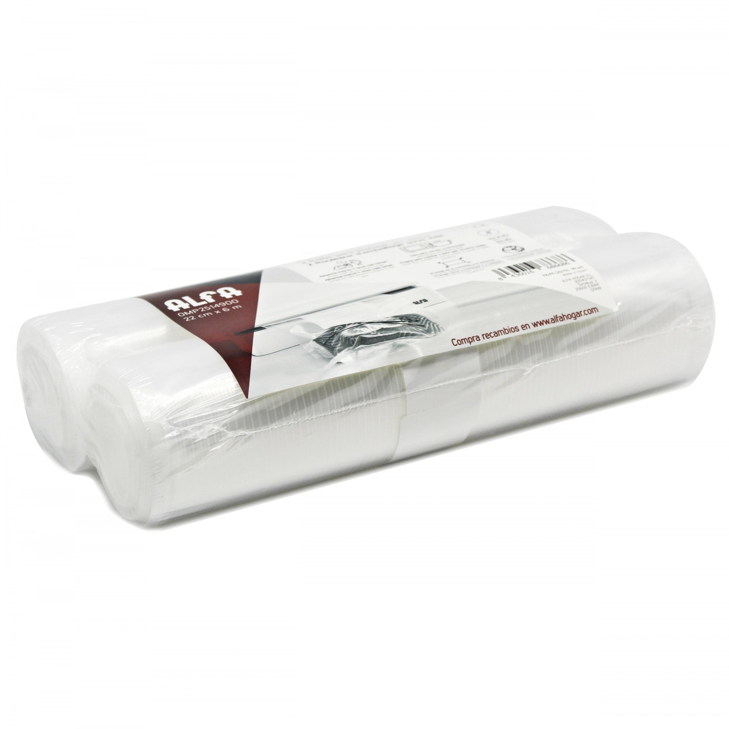 BOLSA ENVASADORA ALFA ROLLO 22CM X 6 MTS
