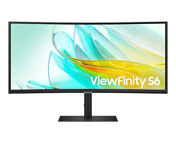 Monitor Samsung ViewFinity S6 LS34C652UAUXEN, 34 pulgadas, UWQHD, VA, 100 Hz, 5 ms, curvo, USB-C, altura regulable, HDR10, altavoces, HDMI, negro
