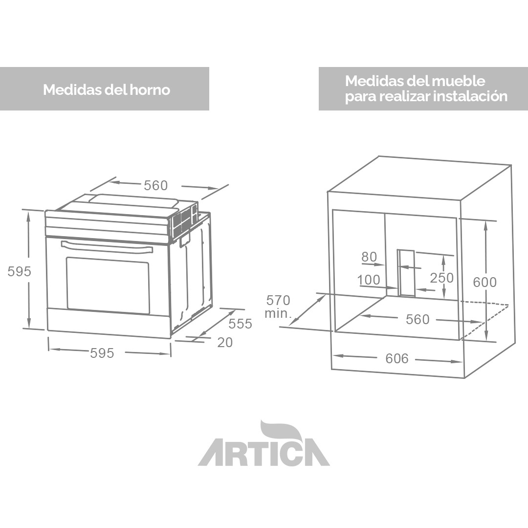 HORNO ARTICA AHB7003X ESTATICO 70L