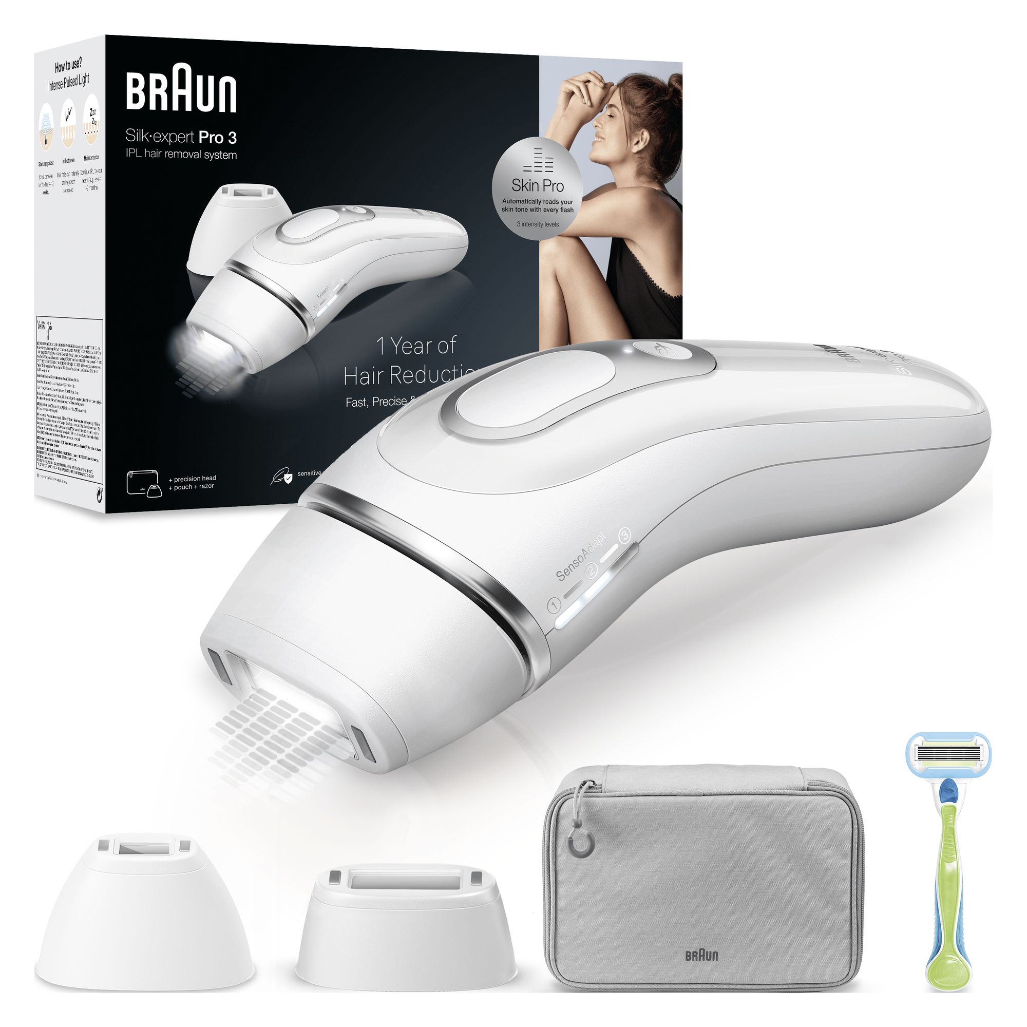 Depiladora luz pulsada Braun Silk Expert Pro 3 PL3122, Gillette