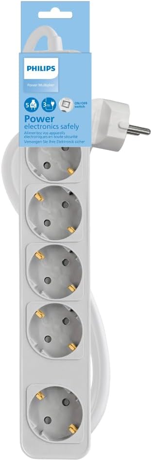 REGLETA PHILIPS 5 TOMAS SCHUKO 1,5M BLANCO