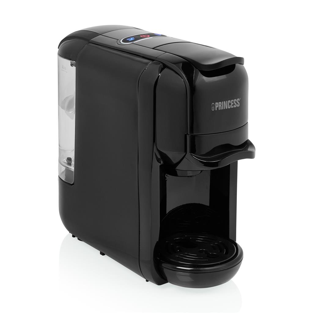 Cafetera de cápsulas Princess 249452 Multicápsulas, 19 bares, 3 en 1, 1450W, capacidad 0.6 litros, negro