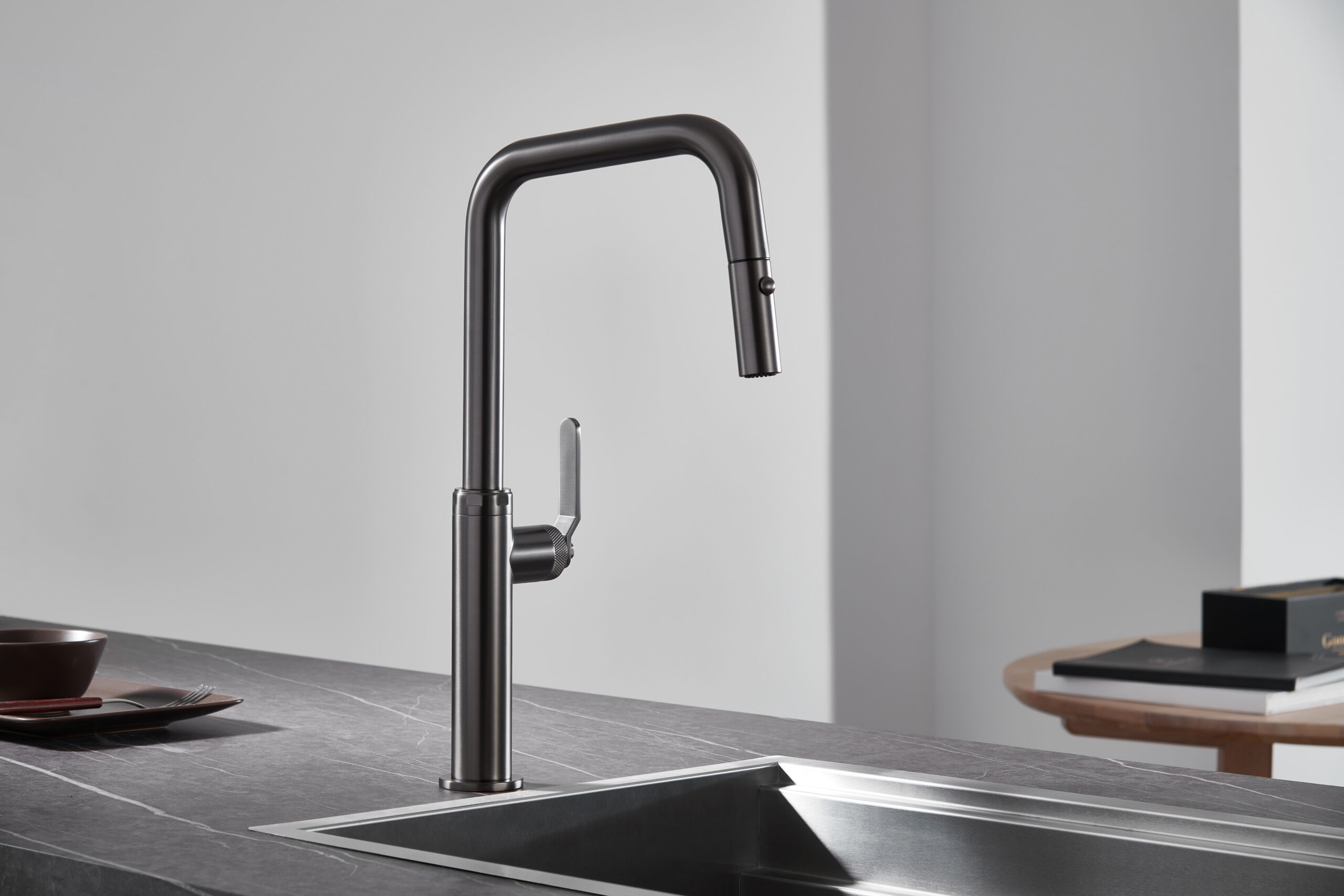 GRIFO COCINA IMEX GCE027/BGM  NIZA BLACK GUN METAL