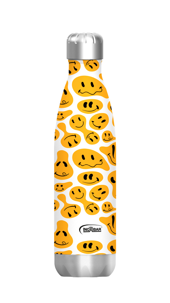 Botella termo de líquidos Inoxibar 61281, 50 cl, Smiley White