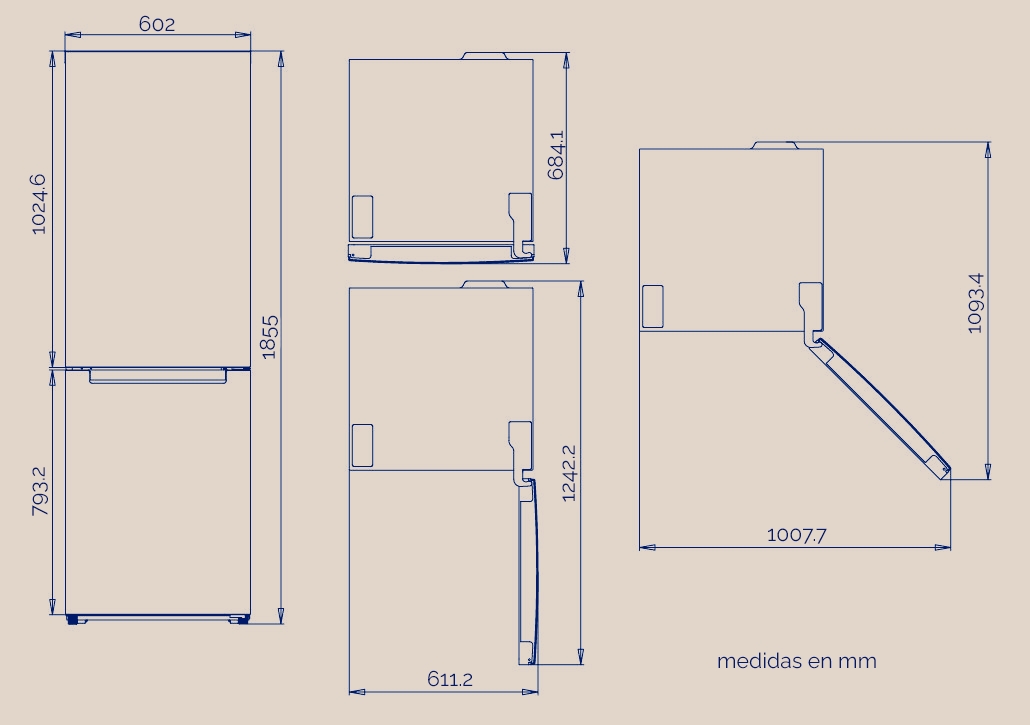 FRICOM. ARTICA AEFC188600EDWH 188x60 NF BCO DISP