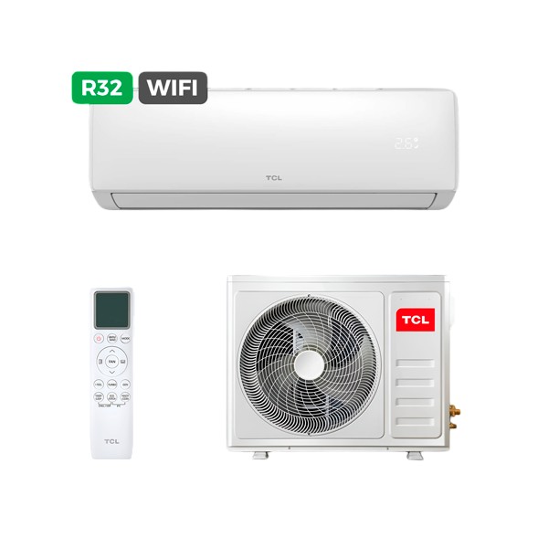 Aire acondicionado split TCL S18F2S1, 4422 frigorías, 4482 calorías, clase A++/A+, Inverter, modo ECO, WiFi, blanco