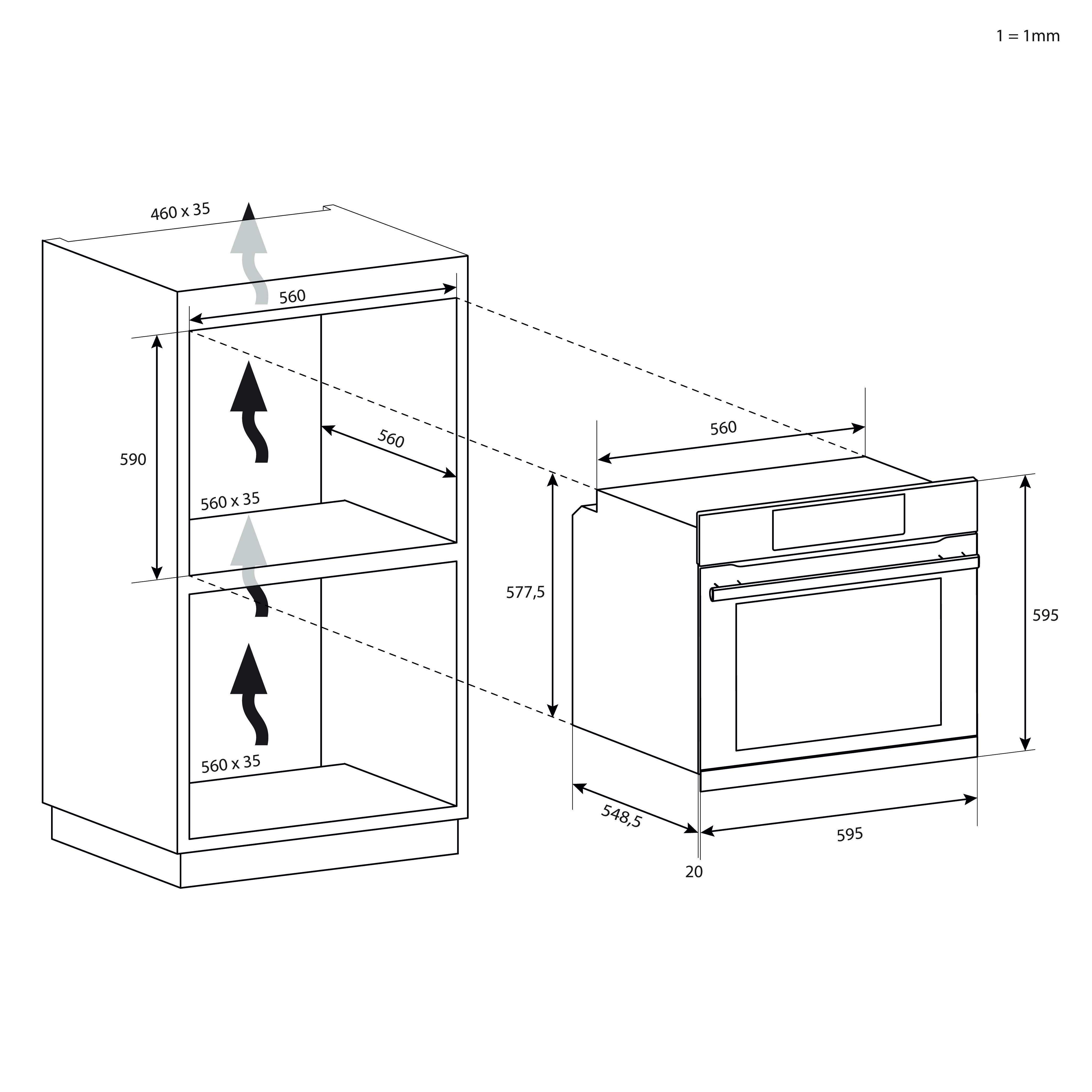 HORNO HOOVER HOC3B2118BI 70L ESTATICO