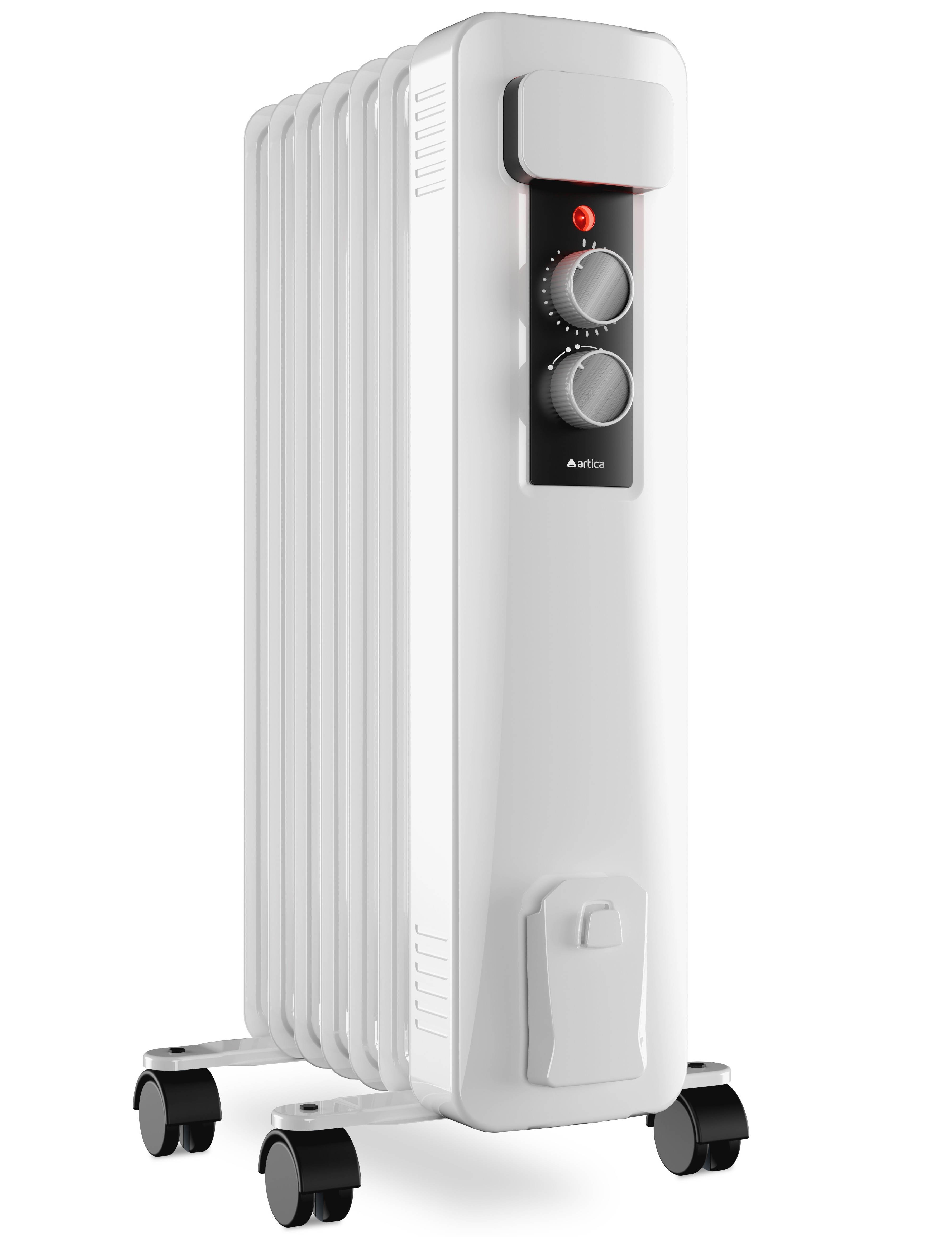 Radiador de aceite Artica ARA1500, 7 elementos, 1500W, 3 potencias, hasta 10 m2, blanco