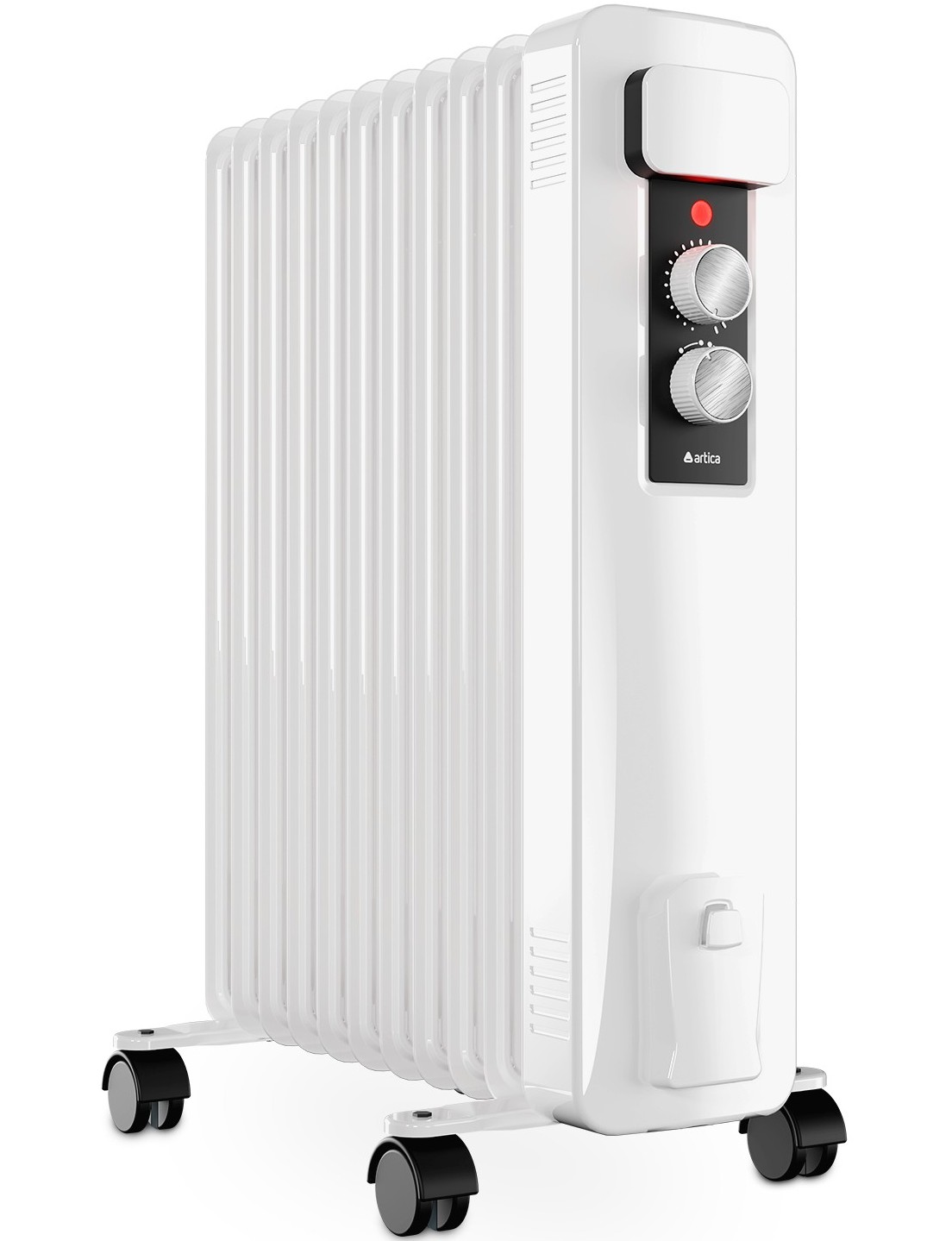 Radiador de aceite Artica ARA2500, 11 elementos, 2500W, 3 potencias, hasta 15 m2, blanco