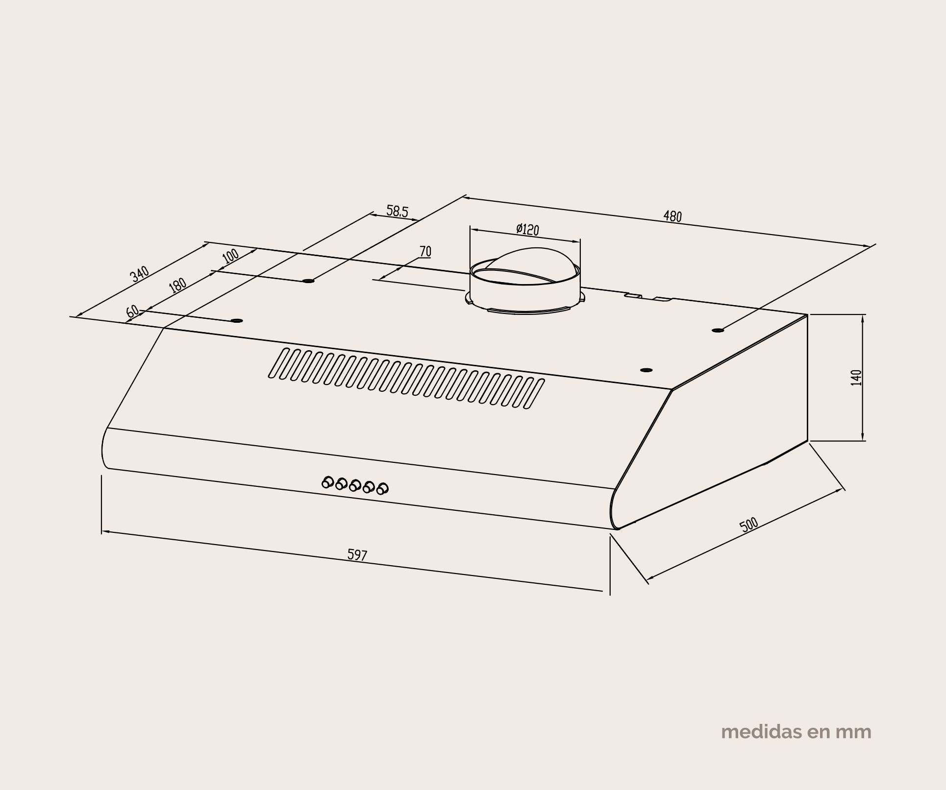 CAMPANA ARTICA APURE60CI 60CM C INOX