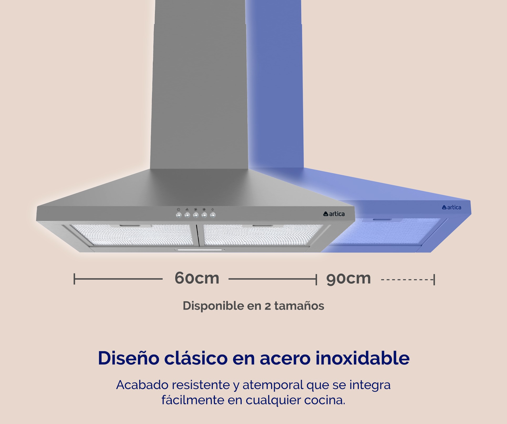 CAMPANA ARTICA APYRAM90BI 90CM B INOX