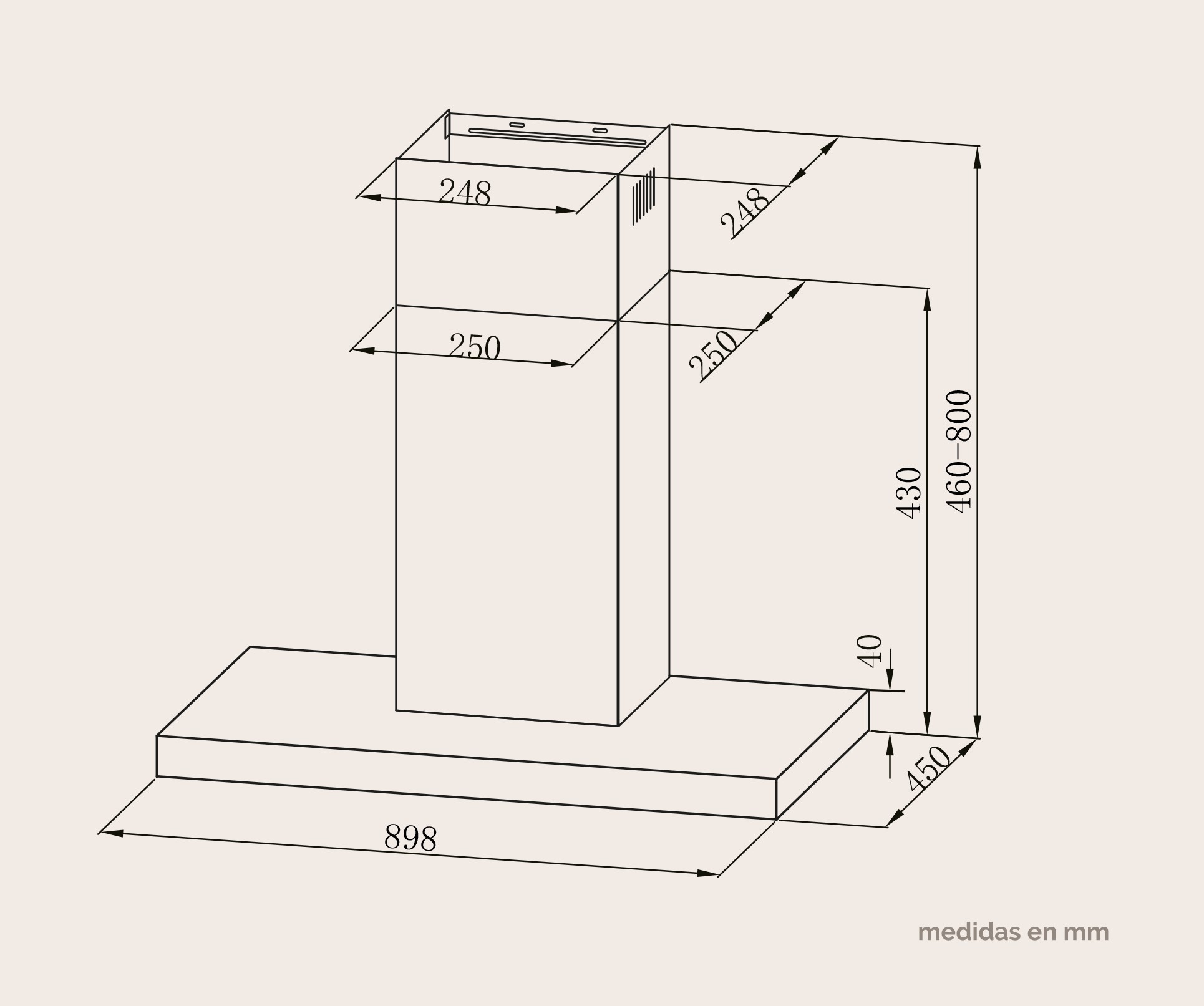 CAMPANA ARTICA ALINE90BI 90CM B INOX