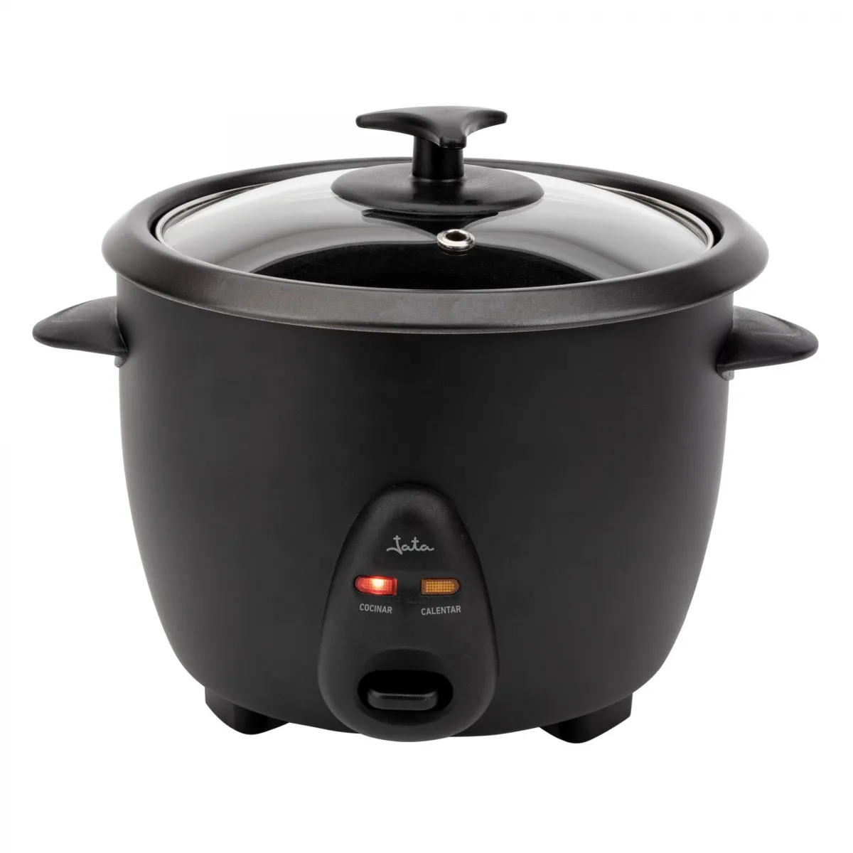 Arrocera eléctrica Jata JEAR2528, 1000W, 2.8 litros, jarra medidora, espátula, negro