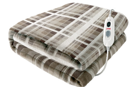 Manta térmica eléctrica Ufesa Fluffy Plus, 120W, 180 x 140 cm, 3 temperaturas, auto apagado, marrón y beige