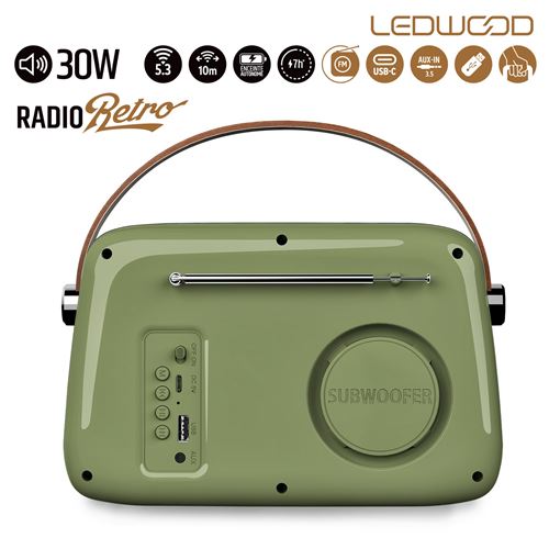 RADIO LEDWOOD ALMA RETRO FM 30W GREY
