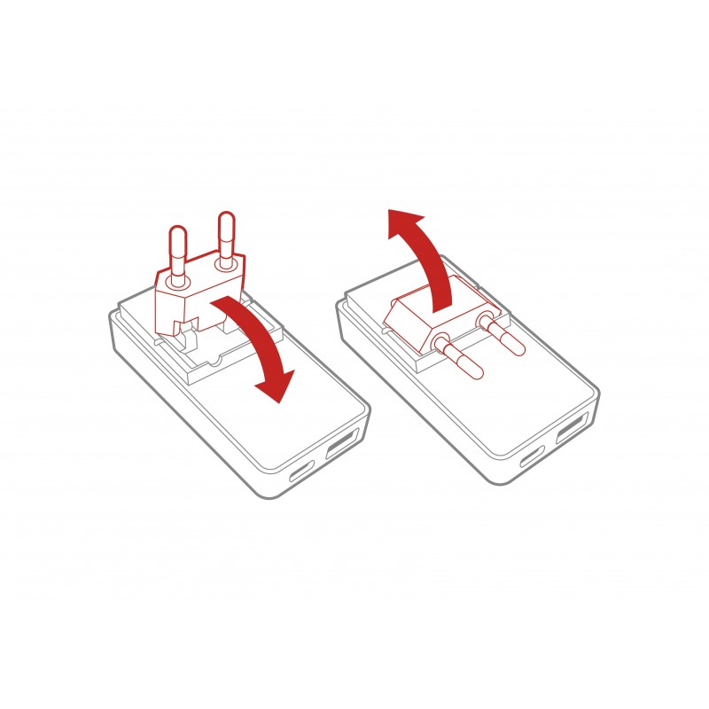 CARGADOR DCU 1XUSB C 65W + 1XUSB A 18W PLEGABLE