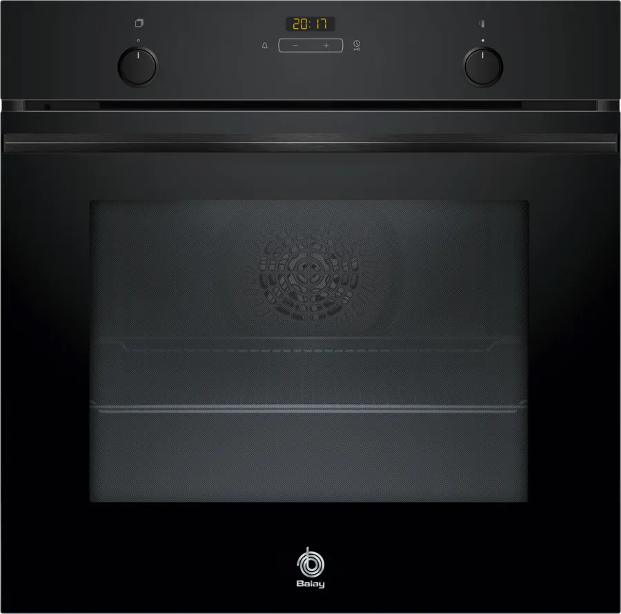 Horno multifunción Balay 3HB5159N4, 71 litros, 8 funciones, Aqualisis, AirFry, Raíles Flex, clase A+, horno de leña, display LED, cristal negro