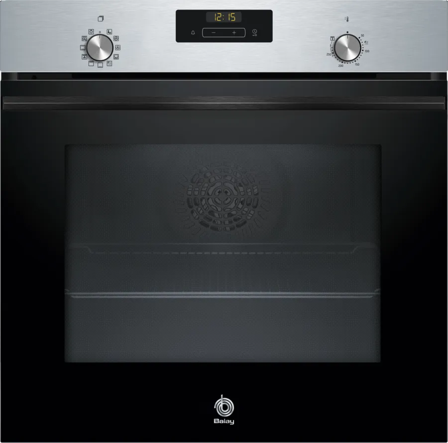 Horno multifunción Balay 3HB4151X3, 71 litros, 8 funciones, Aqualisis, AirFry, raíl telescópico 1 altura, clase A+, horno de leña, acero inoxidable