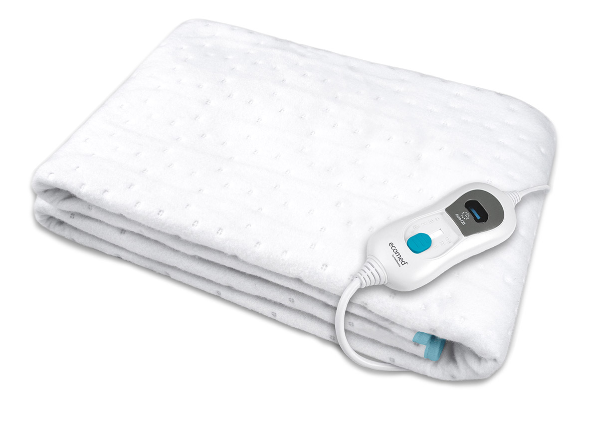 Calientacamas eléctrico Medisana HU 50E, 150 x 80 cm, 60 W, 3 niveles, protección sobrecalentamiento, apagado 180 min, lavable, blanco