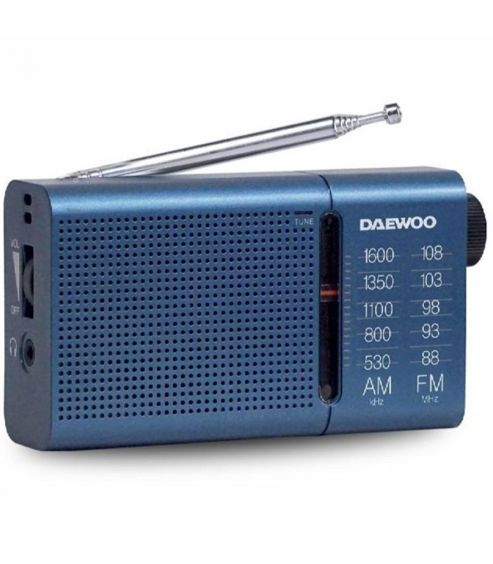 RADIO PORTATIL DAEWOO DW1036 AM/FM ANT TELESC BLUE