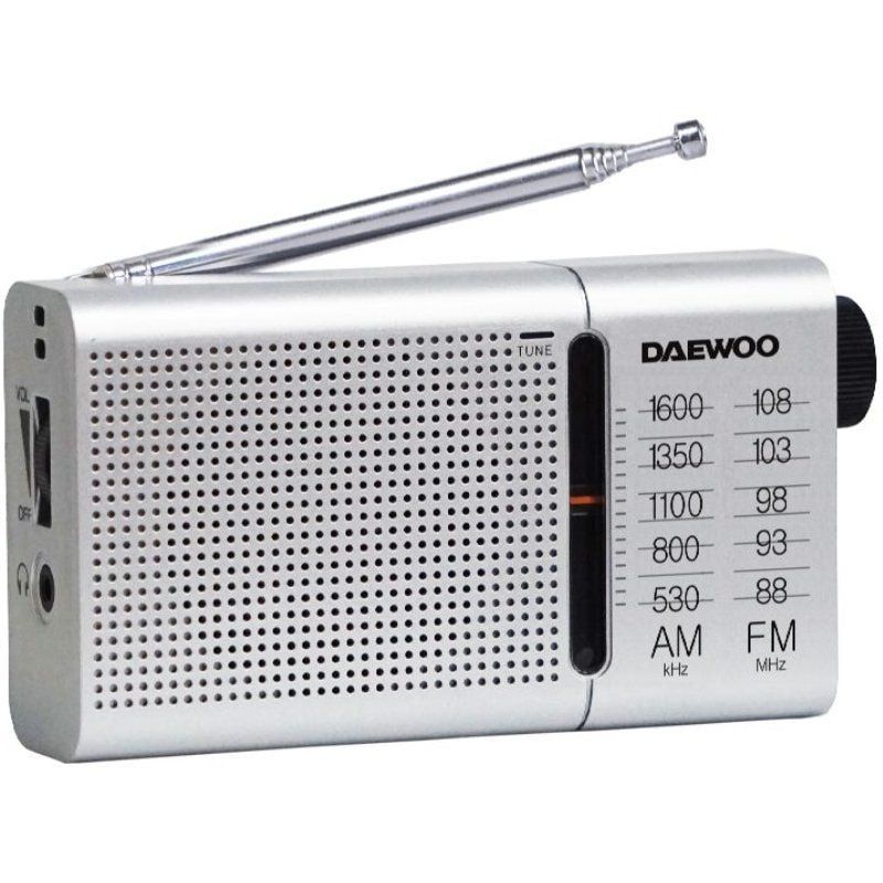 RADIO PORTATIL DAEWOO DW1037 AM/FM ANT TELESC SILV