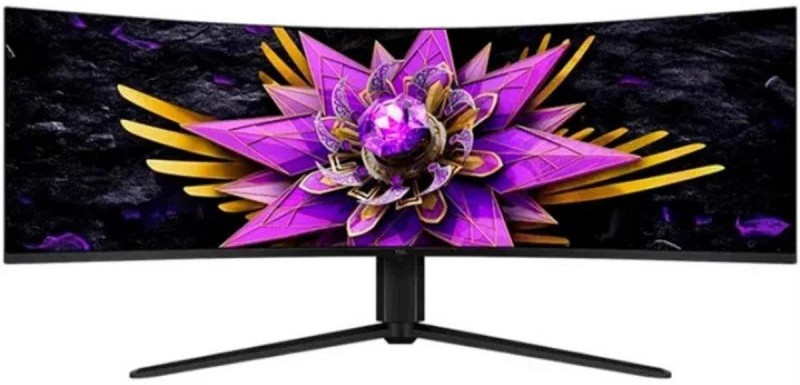 Monitor TCL 57R94, 57 pulgadas, Dual 4K UHD, Fast-HVA, QD-Mini LED, 120 Hz, 1 ms GtG, curvo 1000R, altura regulable, USB-C 90 W, KVM, altavoces, negro