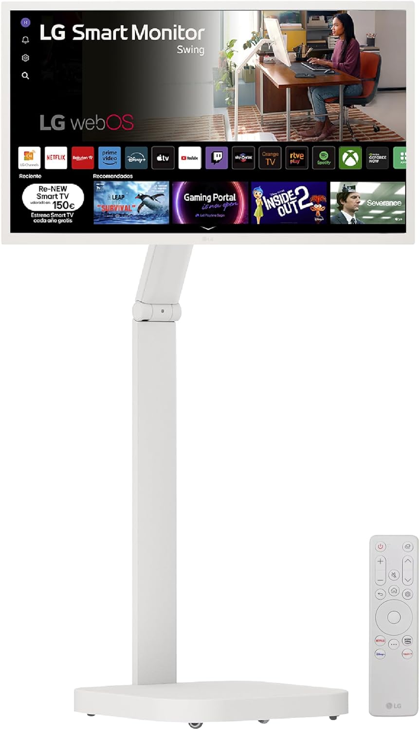 Smart Monitor LG MyView 32SR50WF-W, 31,5 pulgadas, Full HD, IPS, webOS 23, HDR10, altavoces, WiFi, HDMI, blanco