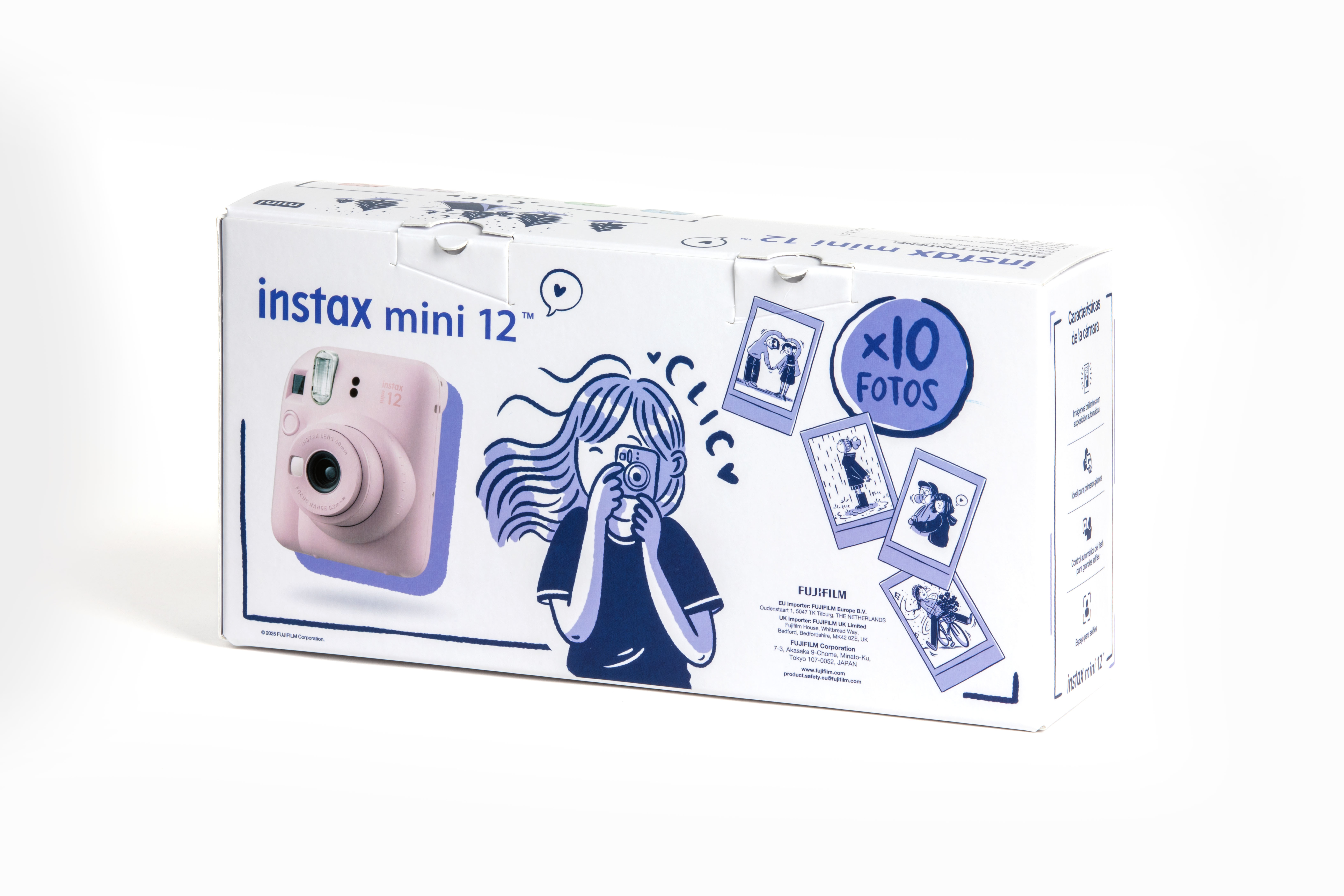 CAMARA FUJIFILM INSTAX MINI 12 PINK+10 FOTOS+BOLS