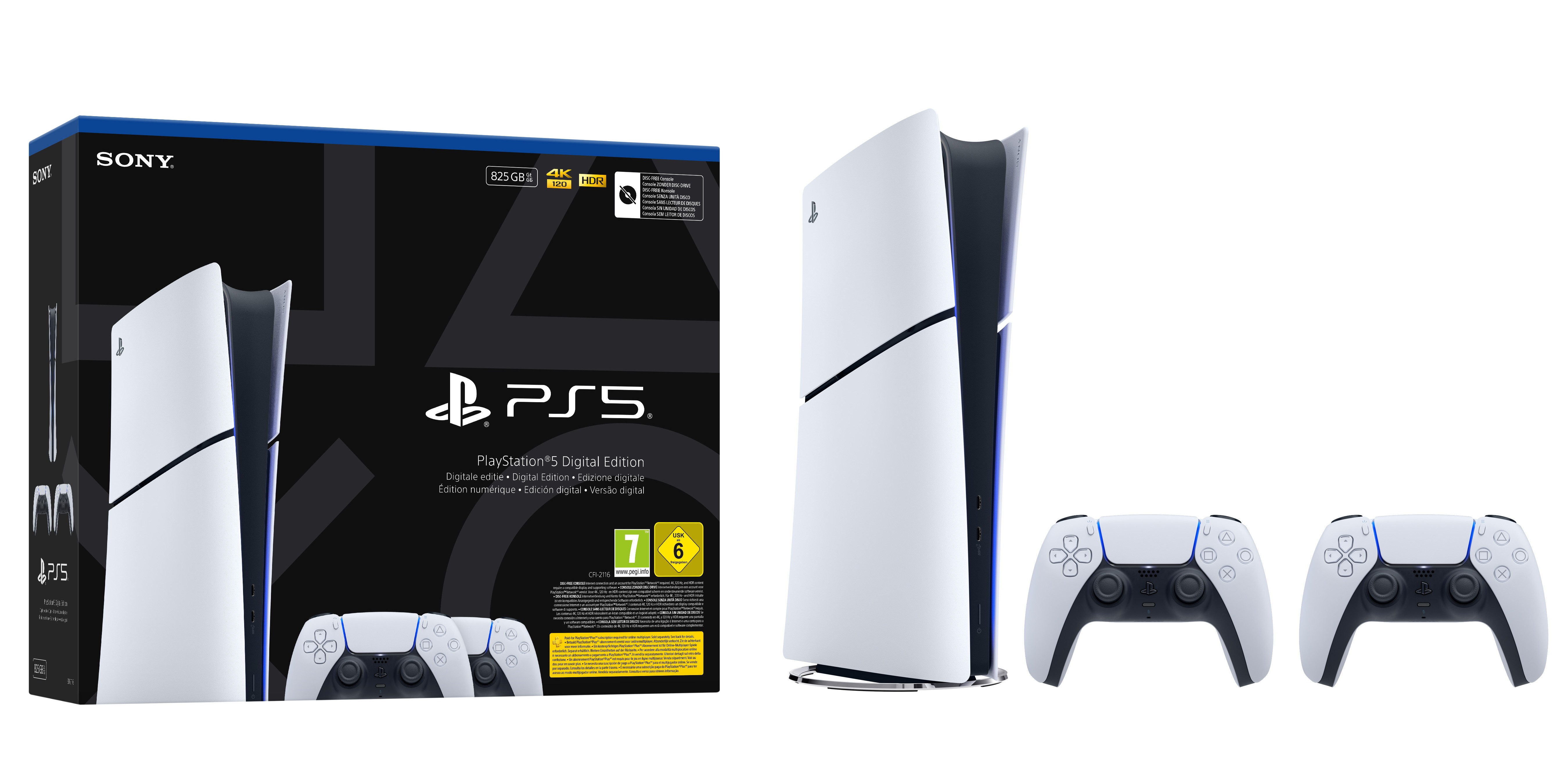 Consola Sony PS5 chasis E digital, DualSense V3, incluye dos mandos