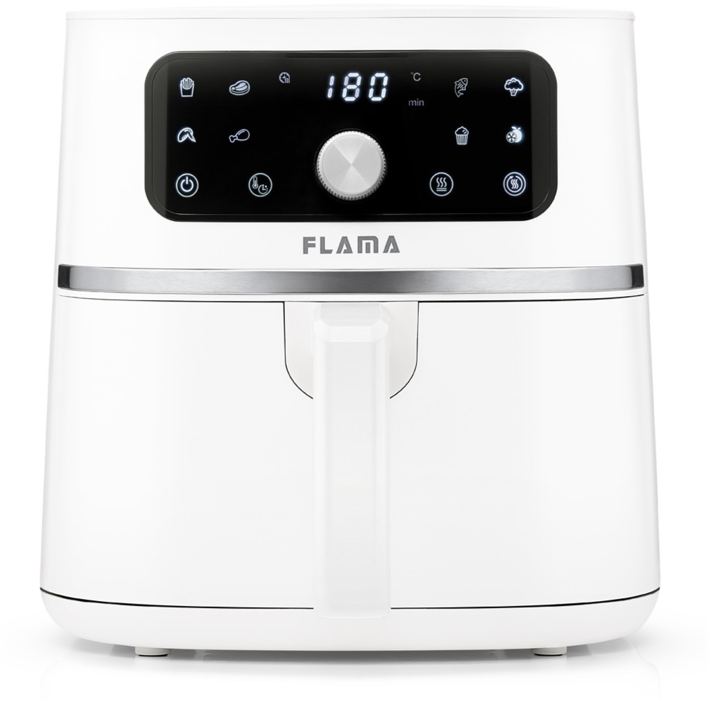 Freidora de aire Flama 641FL, 4.2 litros, 1400W, 8 Programas, Temporizador digital, blanco