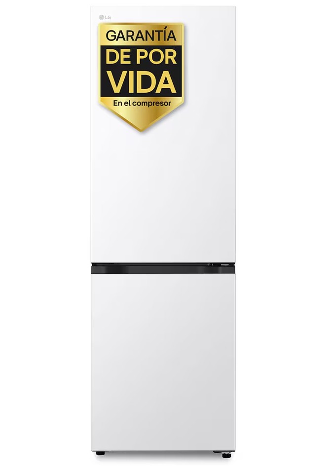 Frigorífico combi LG GBBSJ10DSW, 186 x 59.7 x 67.4 cm, Total No Frost, clase D, 202 kWh/año, 35 dB, 333 litros, DoorCooling+, ThinQ, blanco