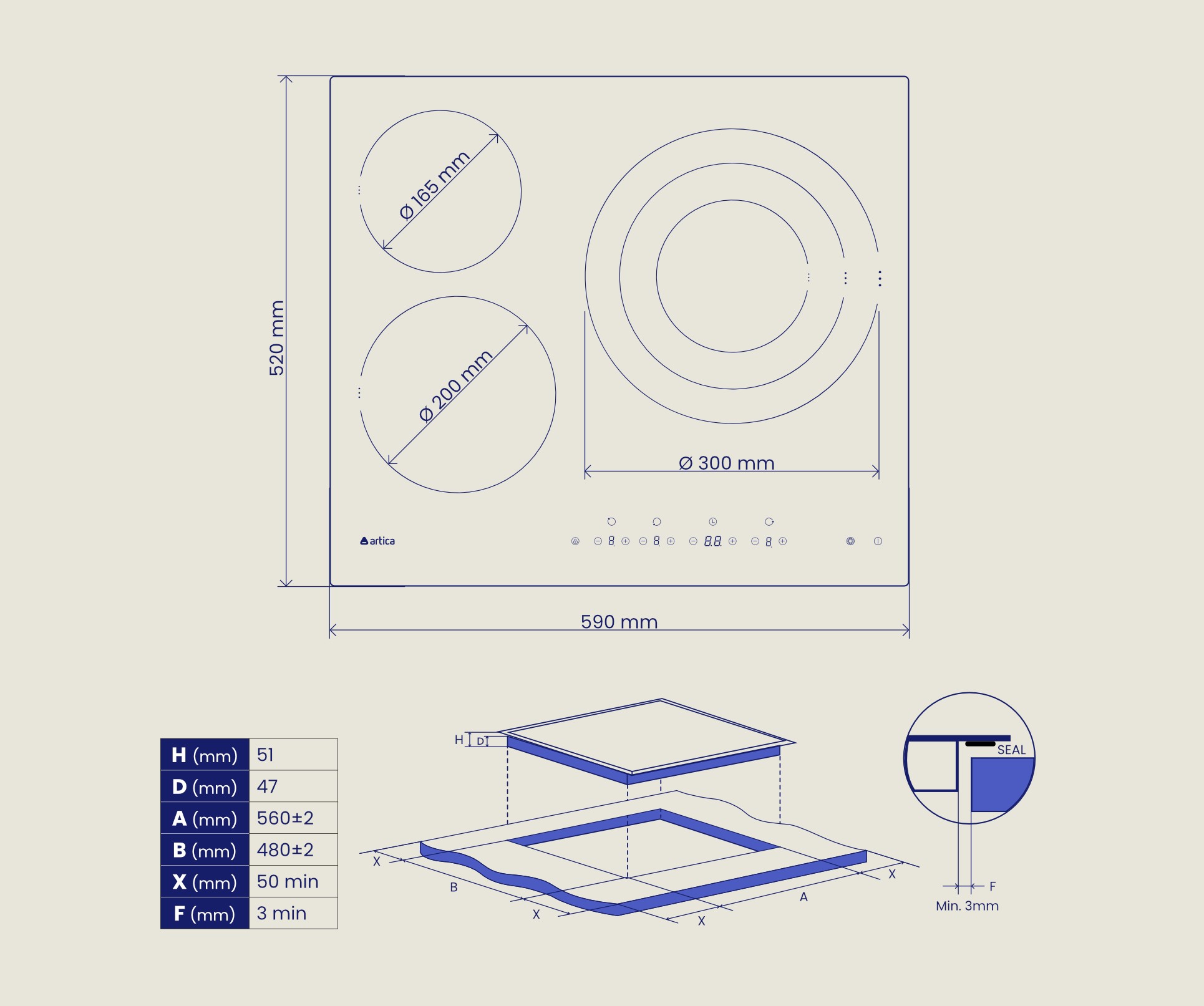 ENCIM. ARTICA VITROLINE603 3F VITRO 5700W
