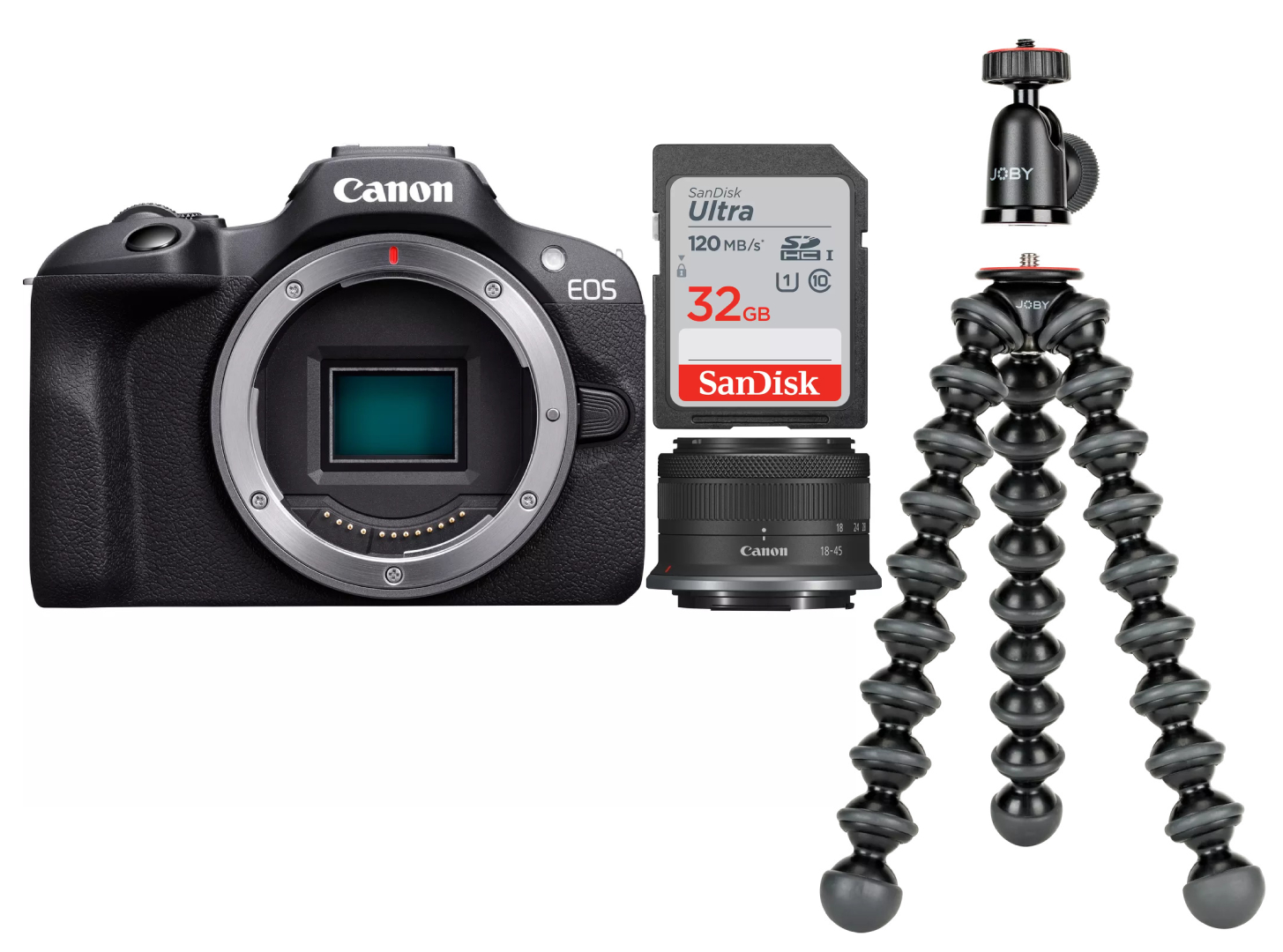 CAMARA CANON EOS R100+RF-S 18 45MM+TRIPODE+32GB
