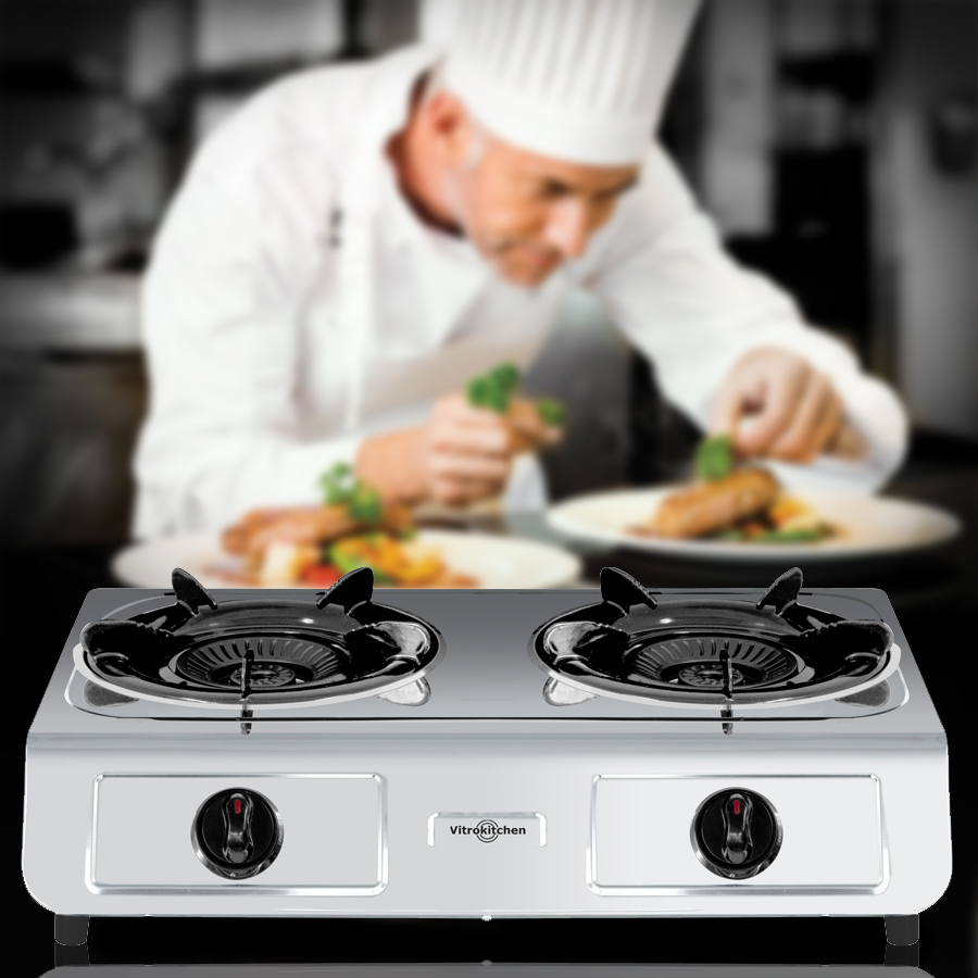 HORNILLO VITROKITCHEN 275IB INOX 2F GAS TERMOPAR