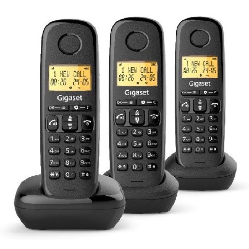 TELEFONO DECT GIGASET BASIC 100 NEGRO TRIO