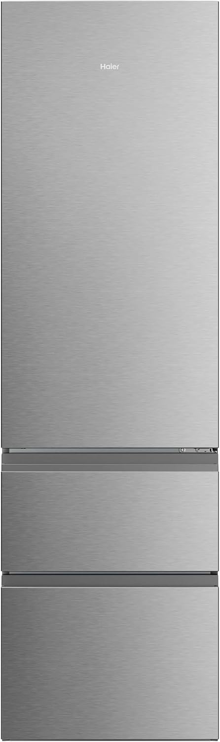Frigorífico combi Haier HTR3620ENMG, 205 x 59.5 x 66.7 cm, No Frost, clase E, 283 kWh/año, 35 dB, 414 litros, Fresh 0°C, Direct Access, plata
